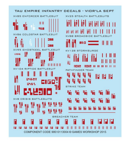 Tau Empire Infanterie - Abziehbilderbogen